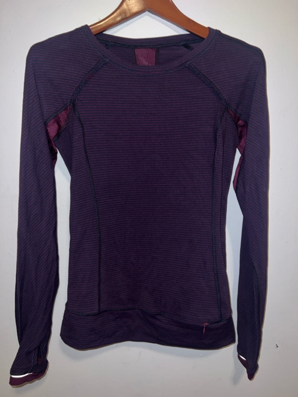 LULULEMON Women's Plum Hyper Stripe Full Tilt Long Sleeve Top